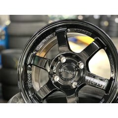 New 15X7 ET35 AOW Flow Formed TE37 Rim (4 Wheel) Gloss Black 4X114.3