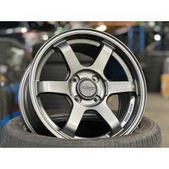 New 15X7 ET35 AOW Flow Formed TE37CR Rim (4 wheel) Matt Gunmetal 4X100
