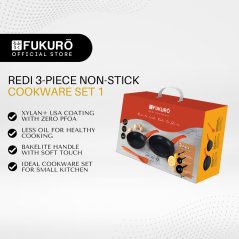 Fukuro Redi Non-Stick Cookware Set 1 (FP20, FP26, Silicone Spoon)