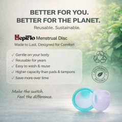 HepiFlo Menstrual Disc Single with Sterilizer Cup, Soft, Flexible