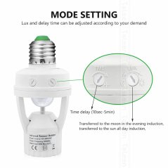 Hometech2u Smart LED Lamp Bulb Holder With Infrared PIR Motion Sensor