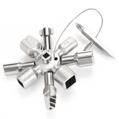 Hometech2u HAKKADEAL 10 IN 1 ELECTRIC CONTROL CABINET CROSS TRIANGLE KEY WRENCH (SILVER)