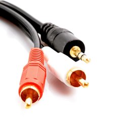 Hometech2u 3m/10ft 3.5mm Stereo to 2-RCA Male Plugs AV Audio Video Cable (Black), eRomman Marketplace