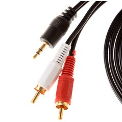 Hometech2u 3m/10ft 3.5mm Stereo to 2-RCA Male Plugs AV Audio Video Cable (Black), eRomman Marketplace
