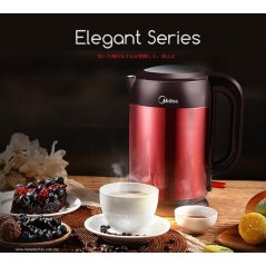 Hometech2u MIDEA JUG KETTLE ANTI SCALD PROTECTION ELEGANT SERIES 1.7L (ELEGANT MAROON)