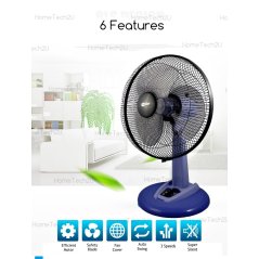 Hometech2u  Mastar 16" Inch Table Fan MAS-464TF (Blue)