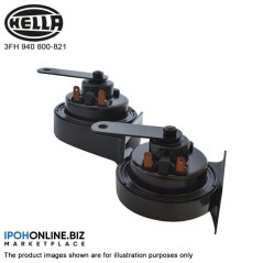 Ipohonline Hella 3FH 940 800-821 Black Sleek 24V Horn Set