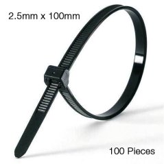 Ipohonline 2.5mm X 100mm Self-Locking Nylon Cable Tie - 100 Pcs (Black), eRomman Marketplace