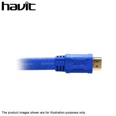 Havit 2K HDMI 1.4 3D Full HD 1080P HDTV Signal Flat Cable 3M 10ft (Blue), eRomman Marketplace