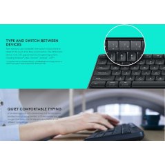 Logitech Wireless Keyboard Multi-Device K375s and Stand Combo (Black)