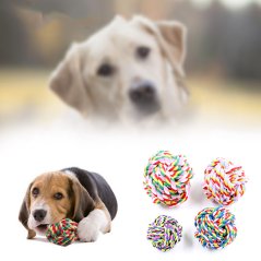 Bite Resistant Cotton Ball Rope Dog Chew Toys (Random Color)