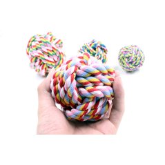 Bite Resistant Cotton Ball Rope Dog Chew Toys (Random Color)