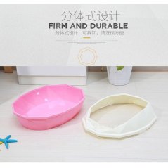 Premium Quality Diamond Shape Plastic Pets Cat Litter Box (3 Colors)