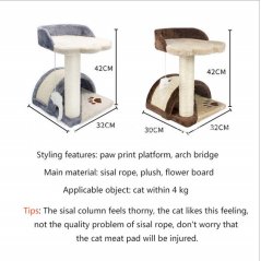GTE Cat Tree Climbing Frame Small Sisal Cat Tower Column (2 Colors)