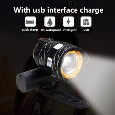 مصباح أمامي للدراجات بضوء LED بمنفذ USB