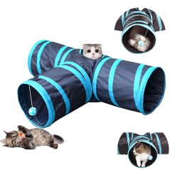 Gdeal Three-Way Ring Cat Paper Channel Pet Cat Tunnel Foldable Toys