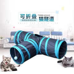 Gdeal Three-Way Ring Cat Paper Channel Pet Cat Tunnel Foldable Toys