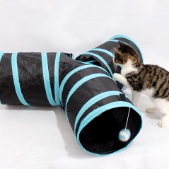 Gdeal Three-Way Ring Cat Paper Channel Pet Cat Tunnel Foldable Toys