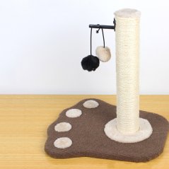 Lovely Cat Tree Cat Tower Frame Hemp Rope With Fluffy Ball (Brown)