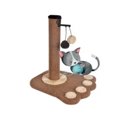 Lovely Cat Tree Cat Tower Frame Hemp Rope With Fluffy Ball (Brown)