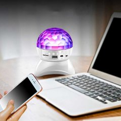مكبر صوت ديسكو دي جي محمول بتقنية البلوتوث مع كرة LED (4 الوان)