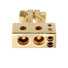 E-trimas 4 8 AWG Gold Plating Auto Car Motorsport Battery Terminal Clamp (1PAIR)