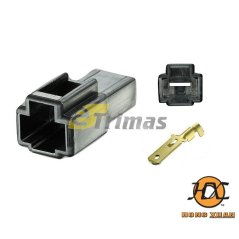 E-trimas 1 Way Male Pin 6.3mm Car Electrical Terminal Auto Connector Plug Socket Kit