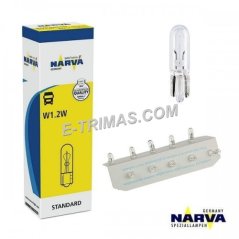 E-trimas 17037 Narva ORIGINAL T5 Mercedes Interior Wedge Sidelight Capless Bulb (2PCS)