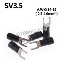 E-trimas Insulated Spade Terminal Lug Y Lug Black (10PCS)