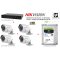 HIKVISION 4 Port Turbo HD DVR + 4 x 1MP IR Bullet Camera + HDD CCTV