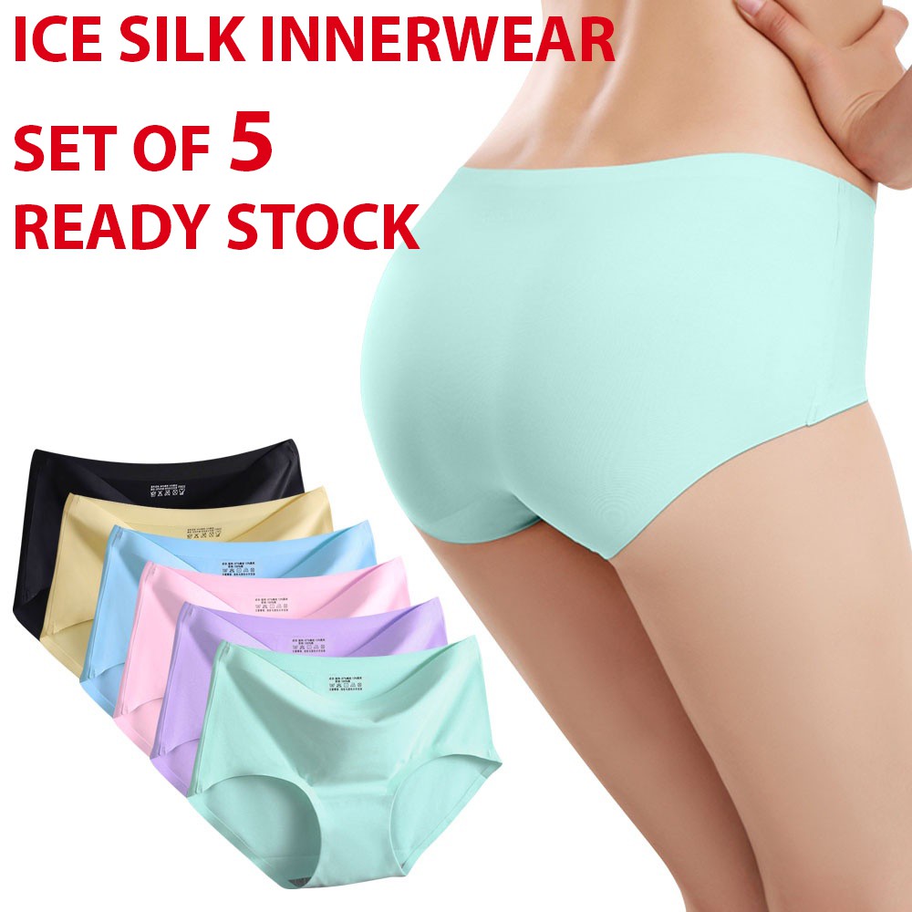 Ice Silk Seamless Breathable Panty For Women- Set Of 3 - Buy Ice