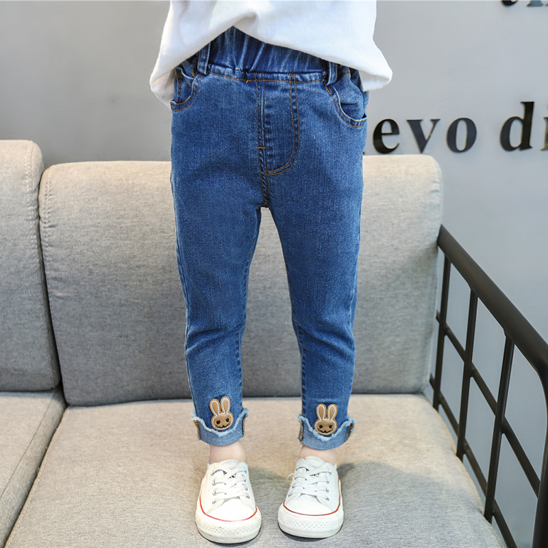 Buy Koolkidzstore Girls Jeans Cartoon Bunny Embroidery 1-6Y - 1 Size (As  Picture) | eRomman