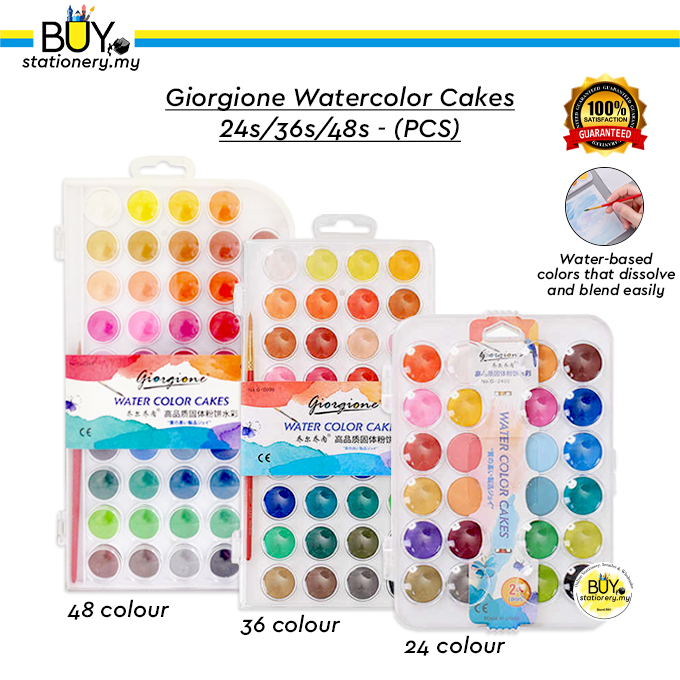 Buy Buystationery Watercolor Cakes 24s/36s/48s (PCS) Online