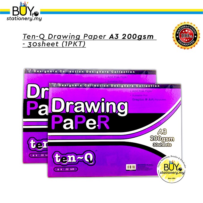 Buy Drawing Block A3 200gsm TENQ 30 Sheets (PKT) eRomman