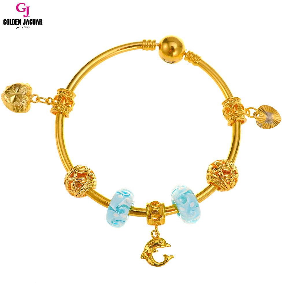Pandora emas charm gelang emas