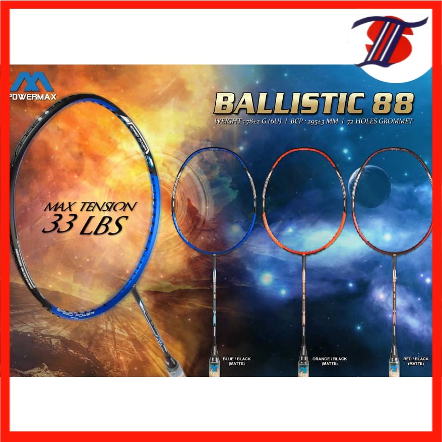Buy Power Max Rackets BALLISTIC Series with Power Max Gut + Grip (1pcs