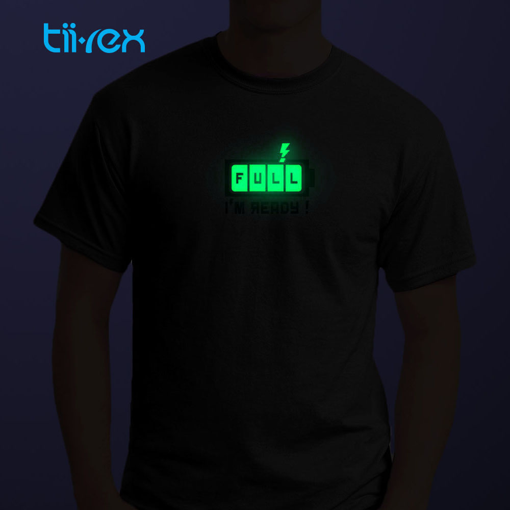 Buy Black Shirt Glow In Dark Round Neck 