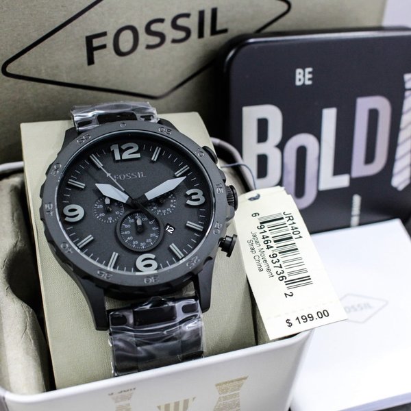toekomst Slang Knooppunt Buy Fossil JR1401 Gents Chronograph Watch 100% Original & New (Black) |  eRomman