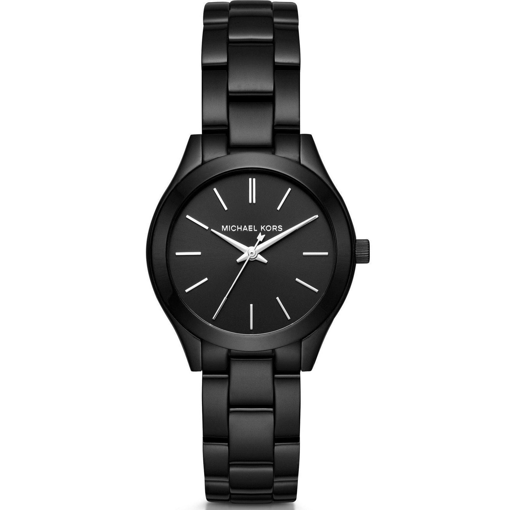 Slim runway black stainless steel watch deals