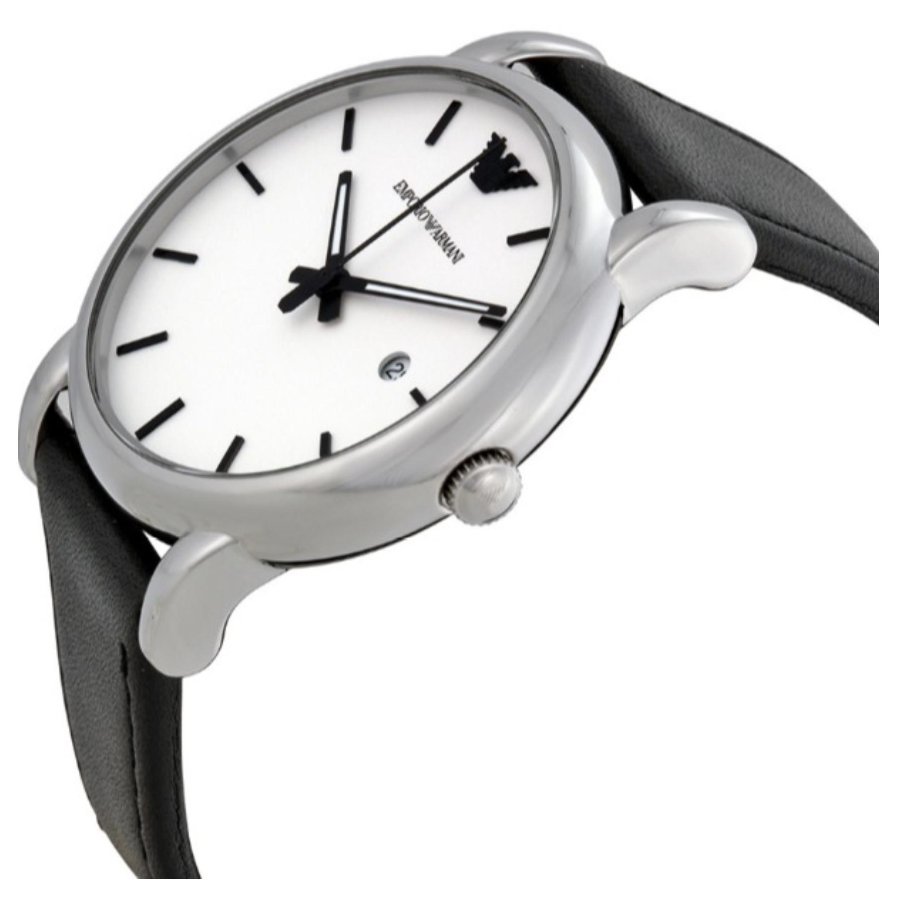 Buy Men's Classic Leather Watch (Black/White Dial) | eRomman