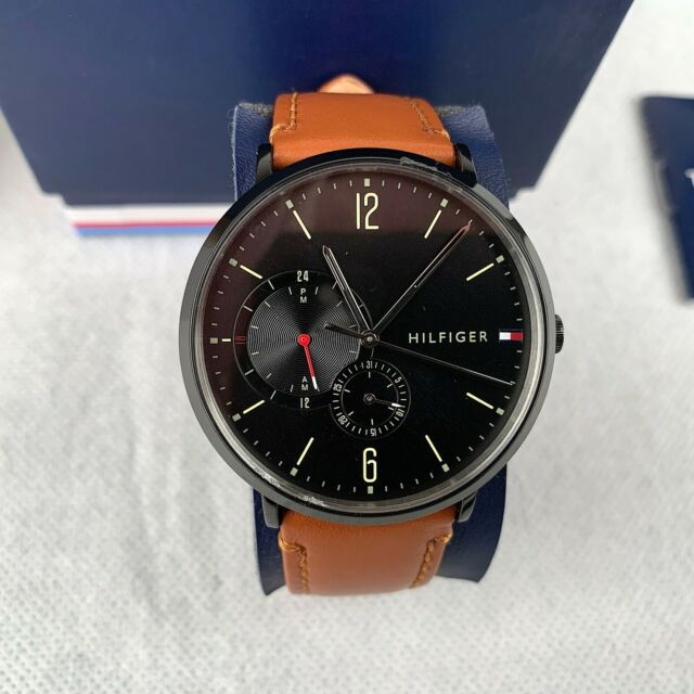 tommy hilfiger brooklyn leather watch 40mm