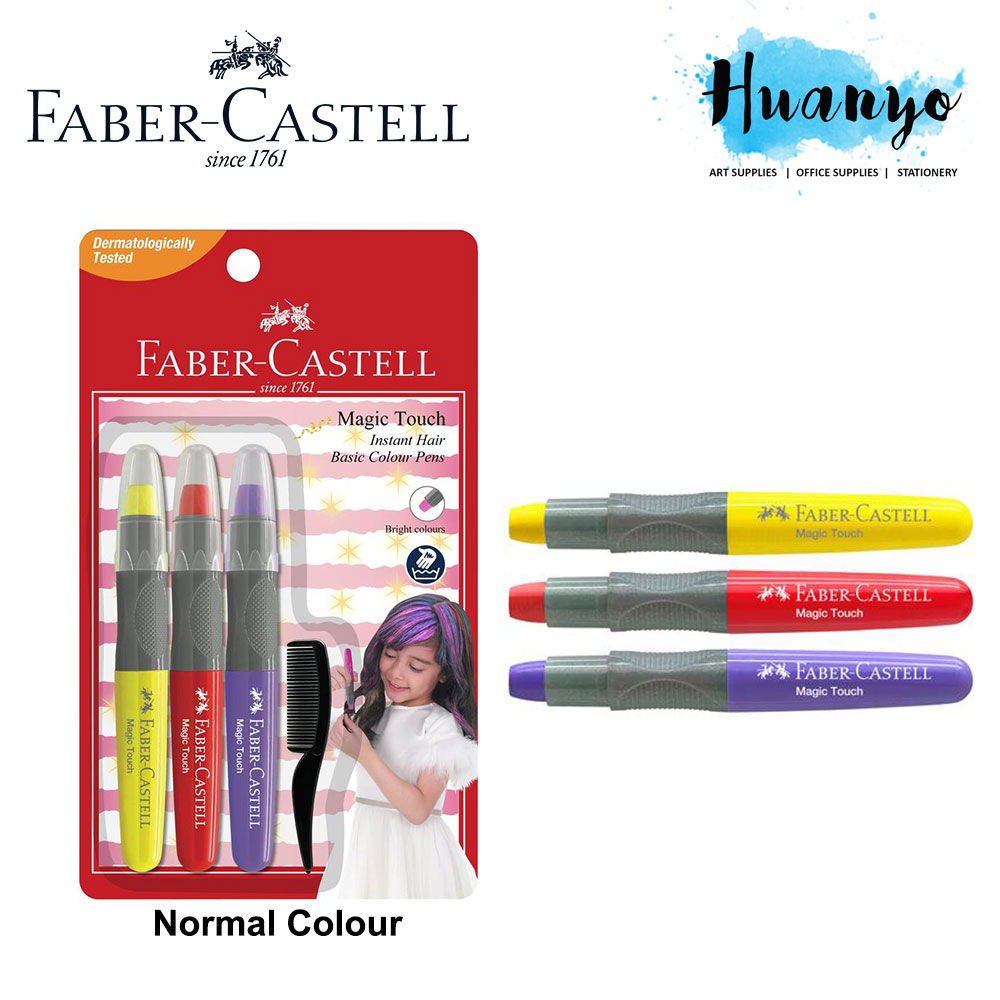 Buy Faber-Castell Magic Touch Instant Hair Colour Pen (Set of 3, Basic / Metallic Color) Online | eRomman Buy Faber-Castell Magic Touch Instant Hair Colour Pen (Set of 3, Basic / Metallic Color) Online | eRomman