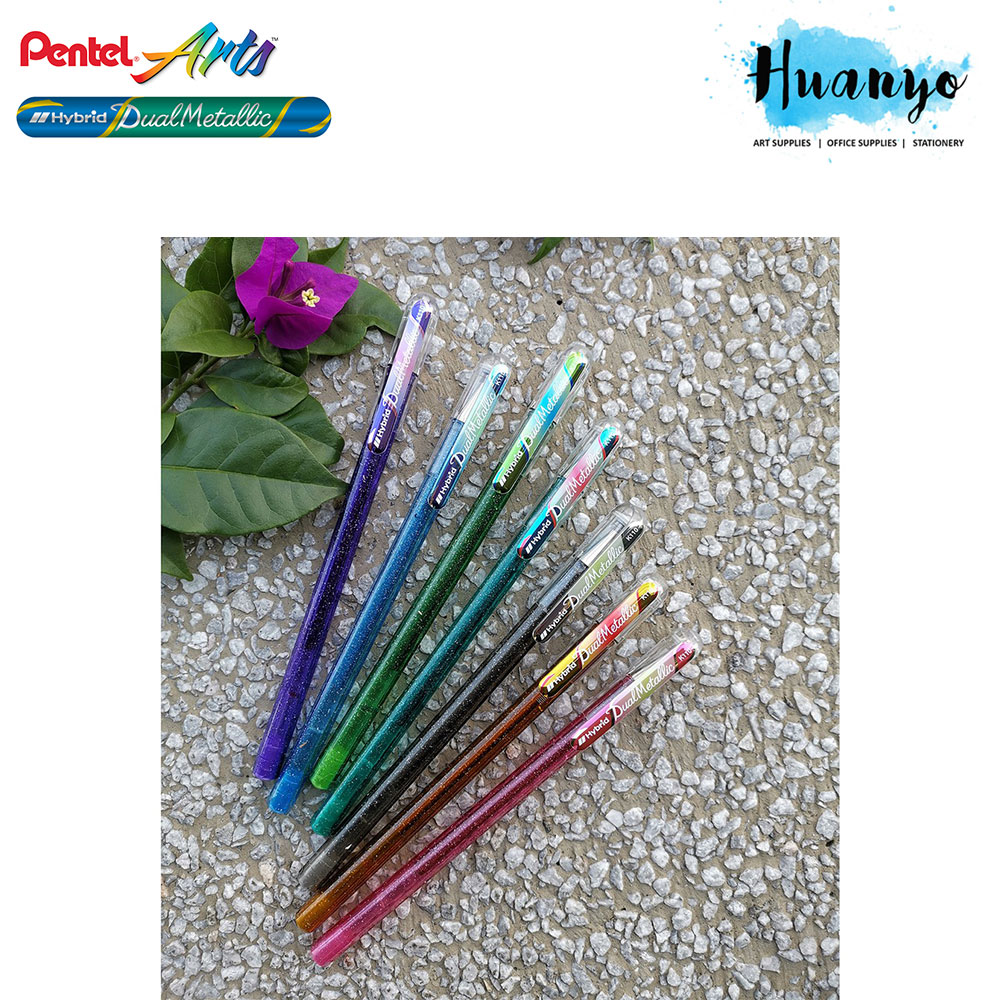 Pentel Hybrid Dual Metallic Glitter Color Gel Ink Ballpoint Pen 7Colors Set 1.0㎜ 