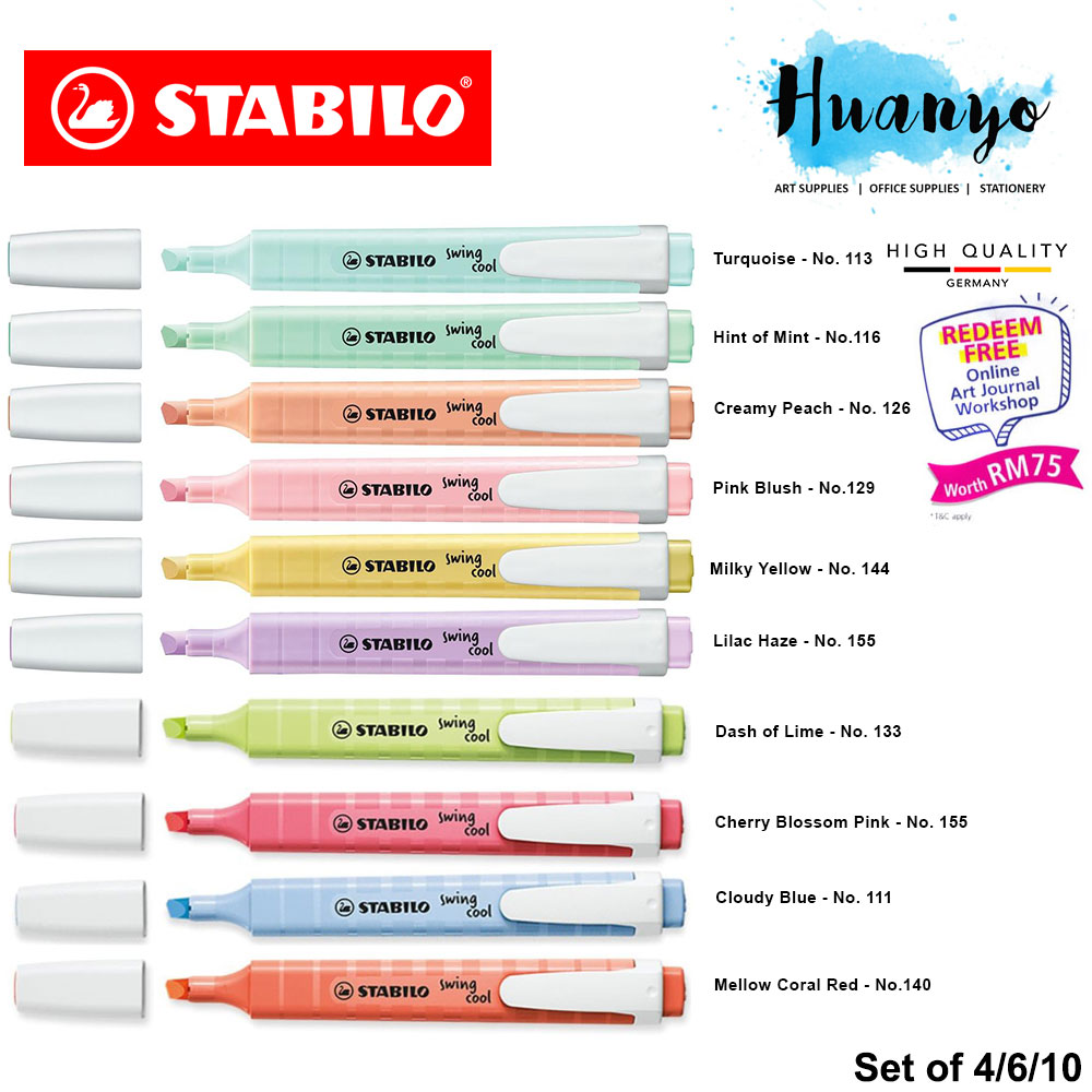 Buy Pastel Highlighter Pen Stabilo Swing Cool Set of 4 eRomman