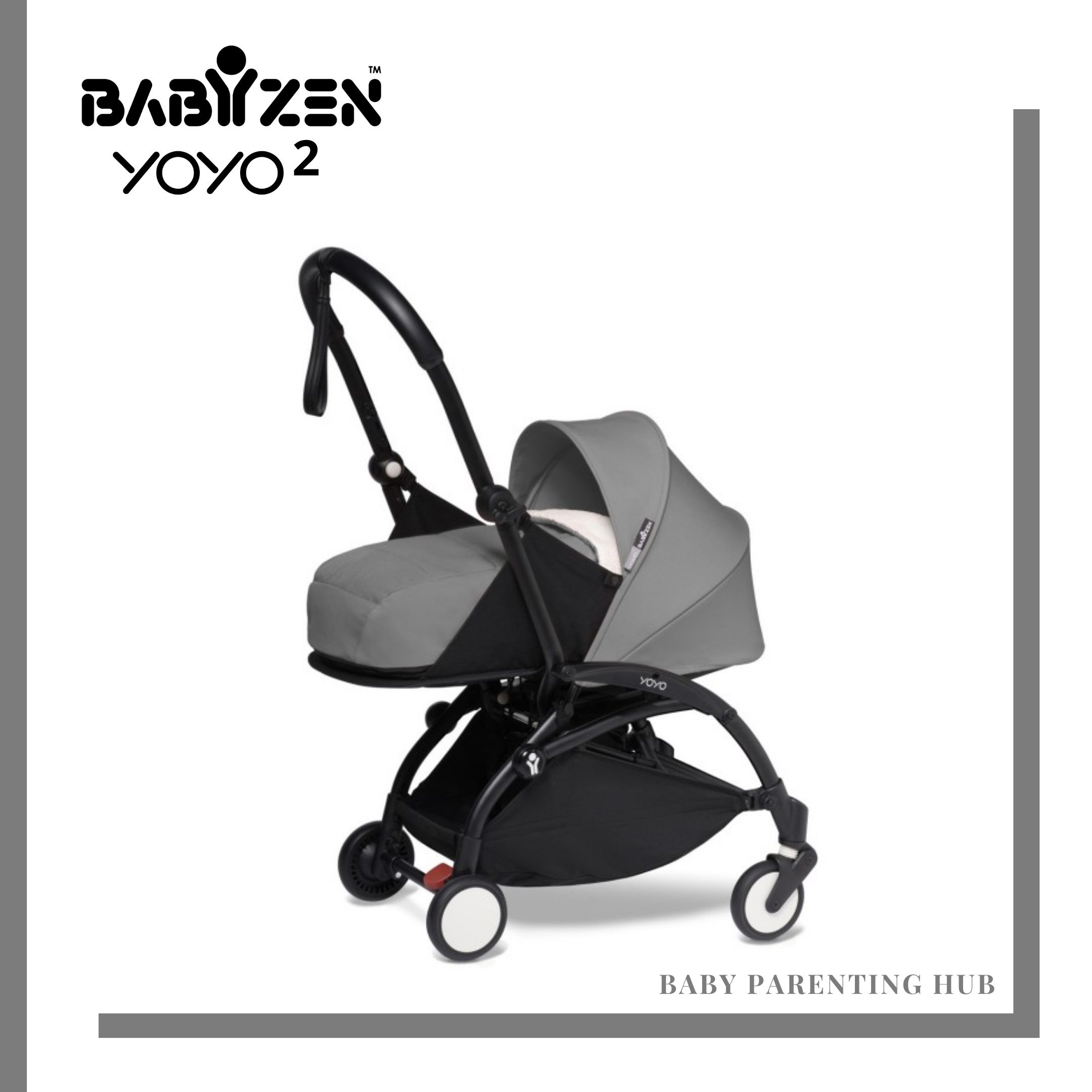 Buy Babyzen YOYO White Frame with Grey Newborn Pack 0+ - brands