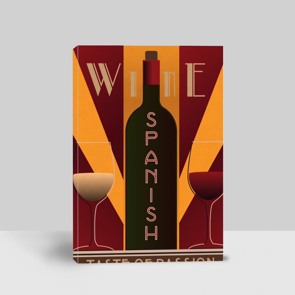 Buy Wine Poster in Art Deco Style eRomman