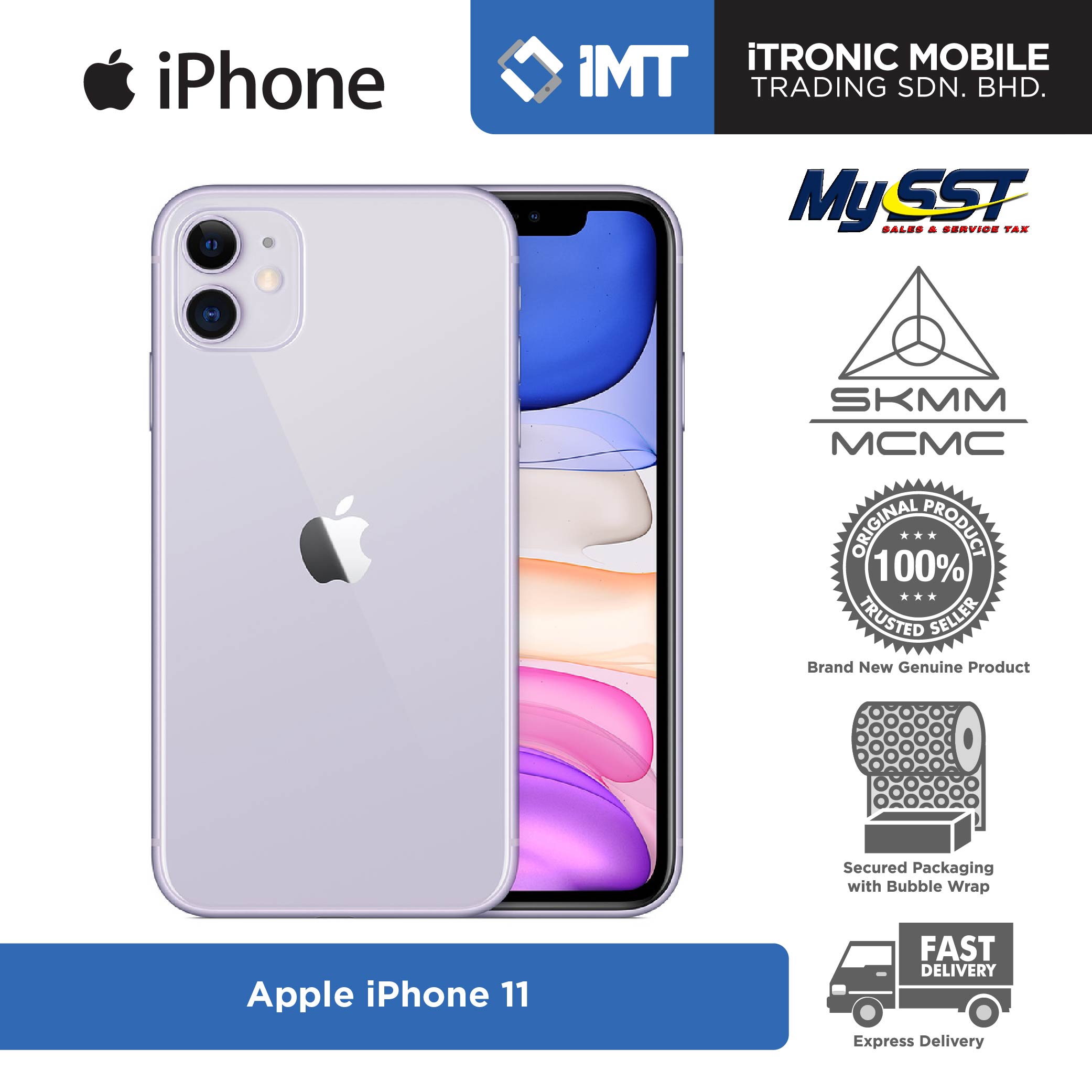 Buy Itronicmobile My Apple Iphone 11 128gb Black Purple Original Malaysia Set Eromman