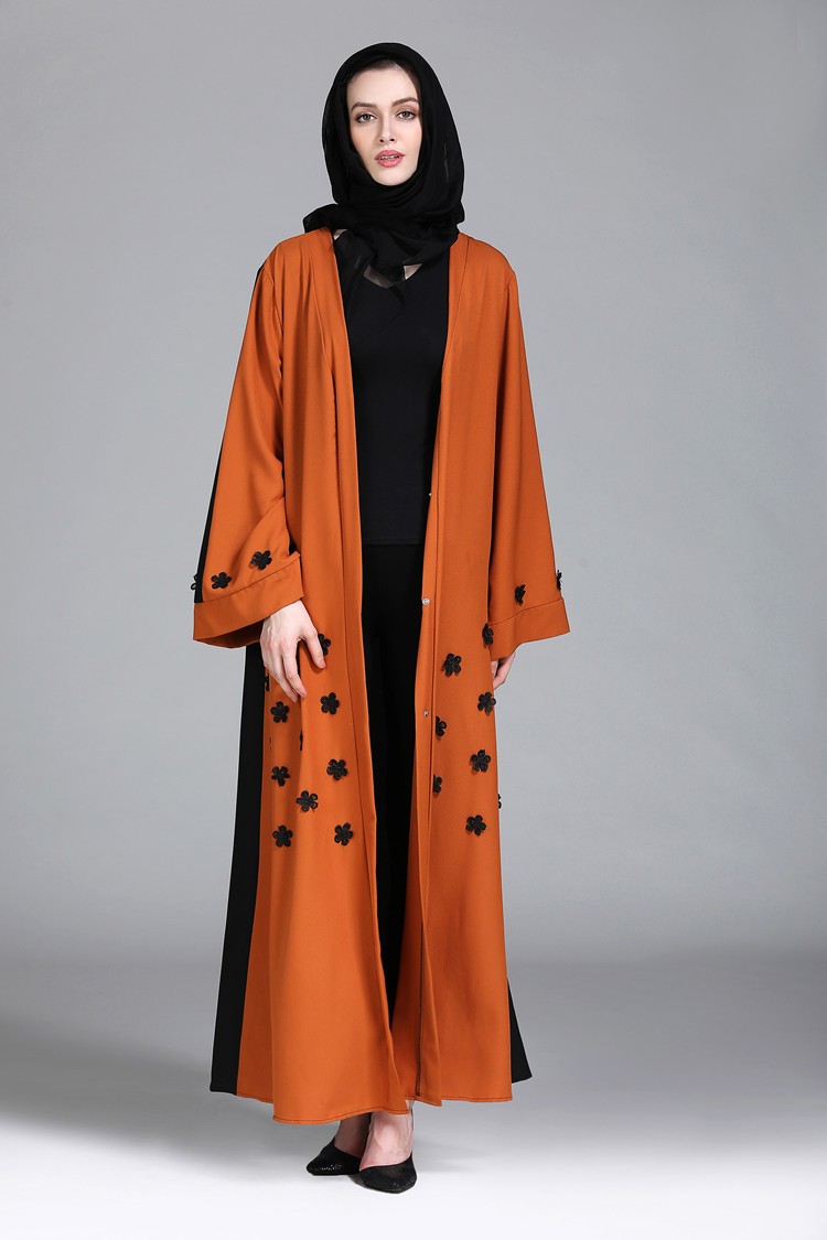 Buy Solid Color Long Sleeve Muslim Robe eRomman