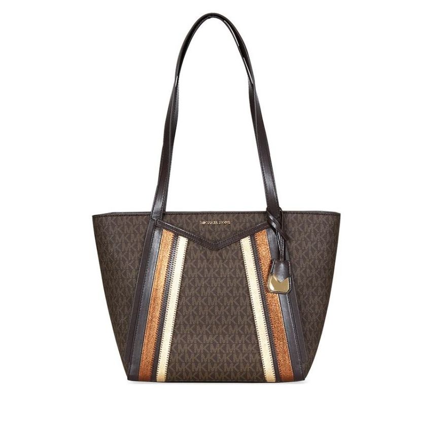 Buy Michael Kors Whitney Signature Metallic Tote 30f8mn1t1b 731 Brown Gold Eromman