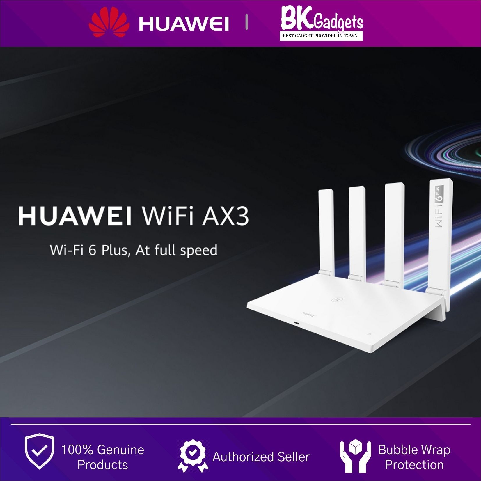 Buy Bkgadgets HUAWEI Wi-Fi AX3 Router - Quad-Core Wi-Fi 6 Plus Revolution |  300 Mpbs | Huawei Share | Huawei HomeSec | eRomman